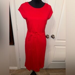 Ann Taylor Vibrant Red Midi Dress